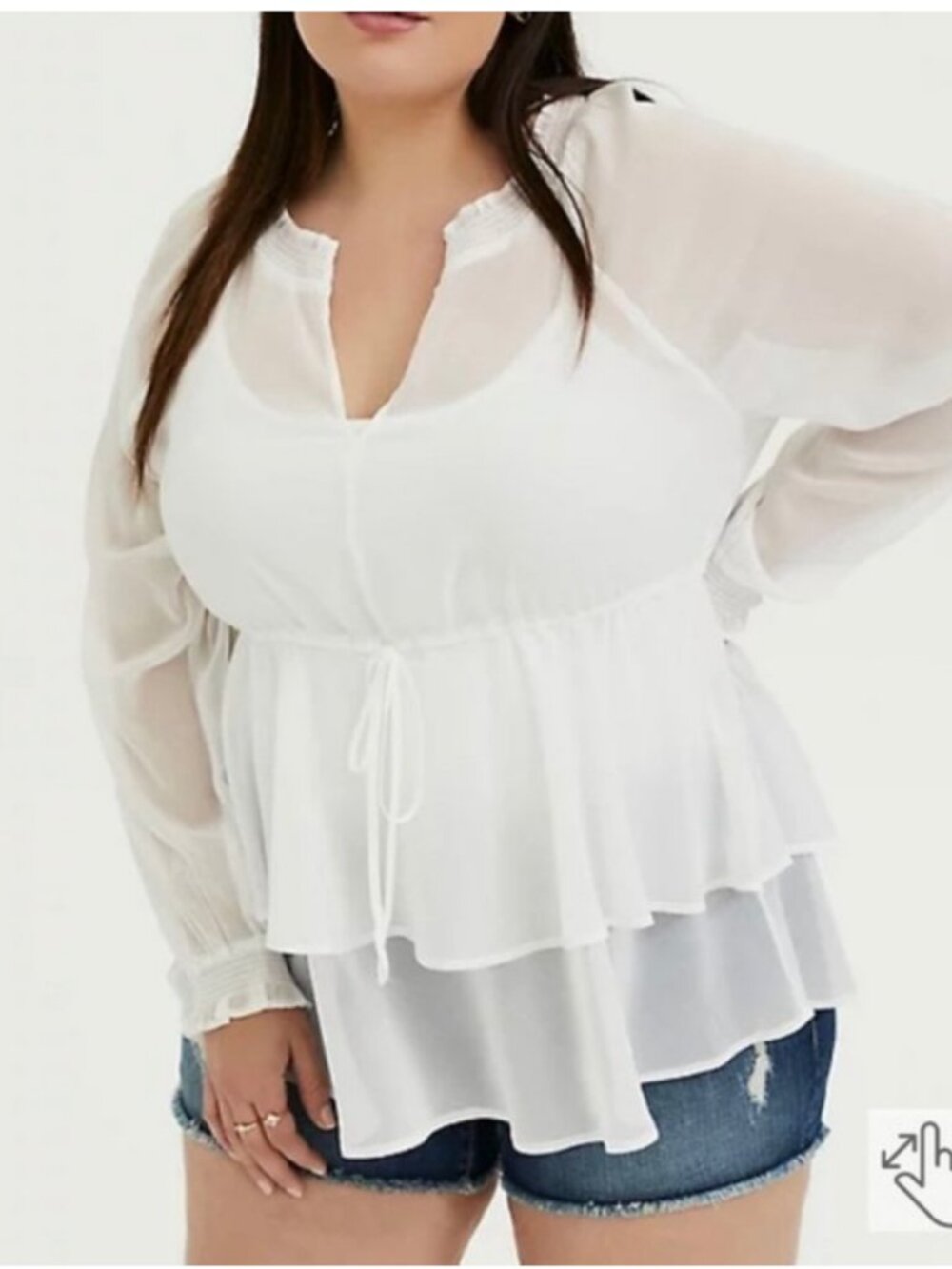 Torrid SZ 3X White Peasant Blouse Fairy Boho Coquette Ethereal Romantic Cottage